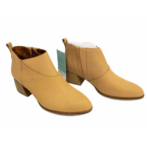 TOMS Honey Leather Leilani Suede Ankle Booties 8.5 - Picture 2 of 9